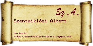 Szentmiklósi Albert névjegykártya