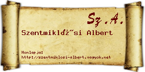 Szentmiklósi Albert névjegykártya